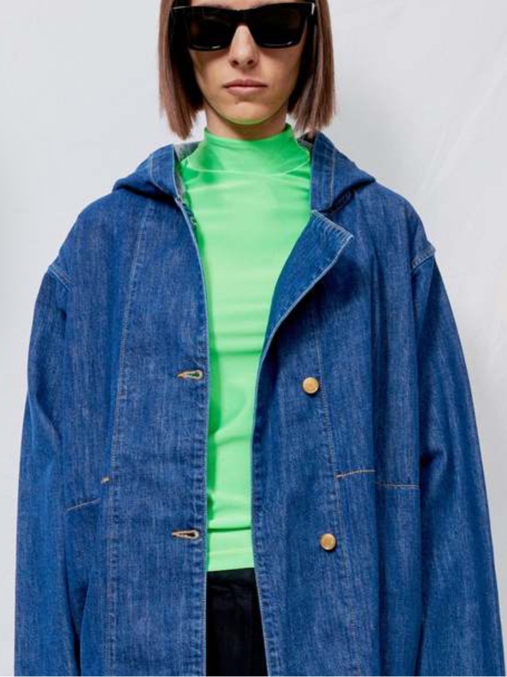 B SIDES Dark Blue Denim Hooded Jacket